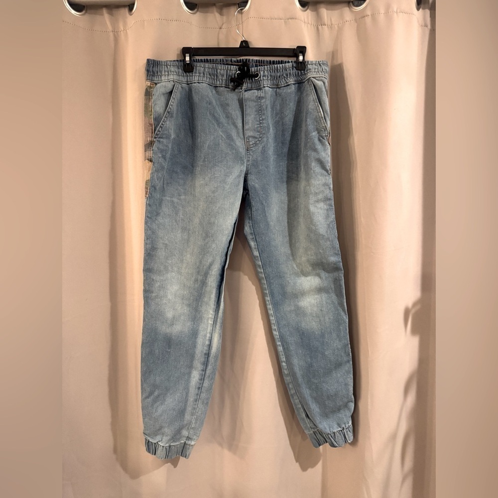 Modern Casual Light Blue Jogger Jeans